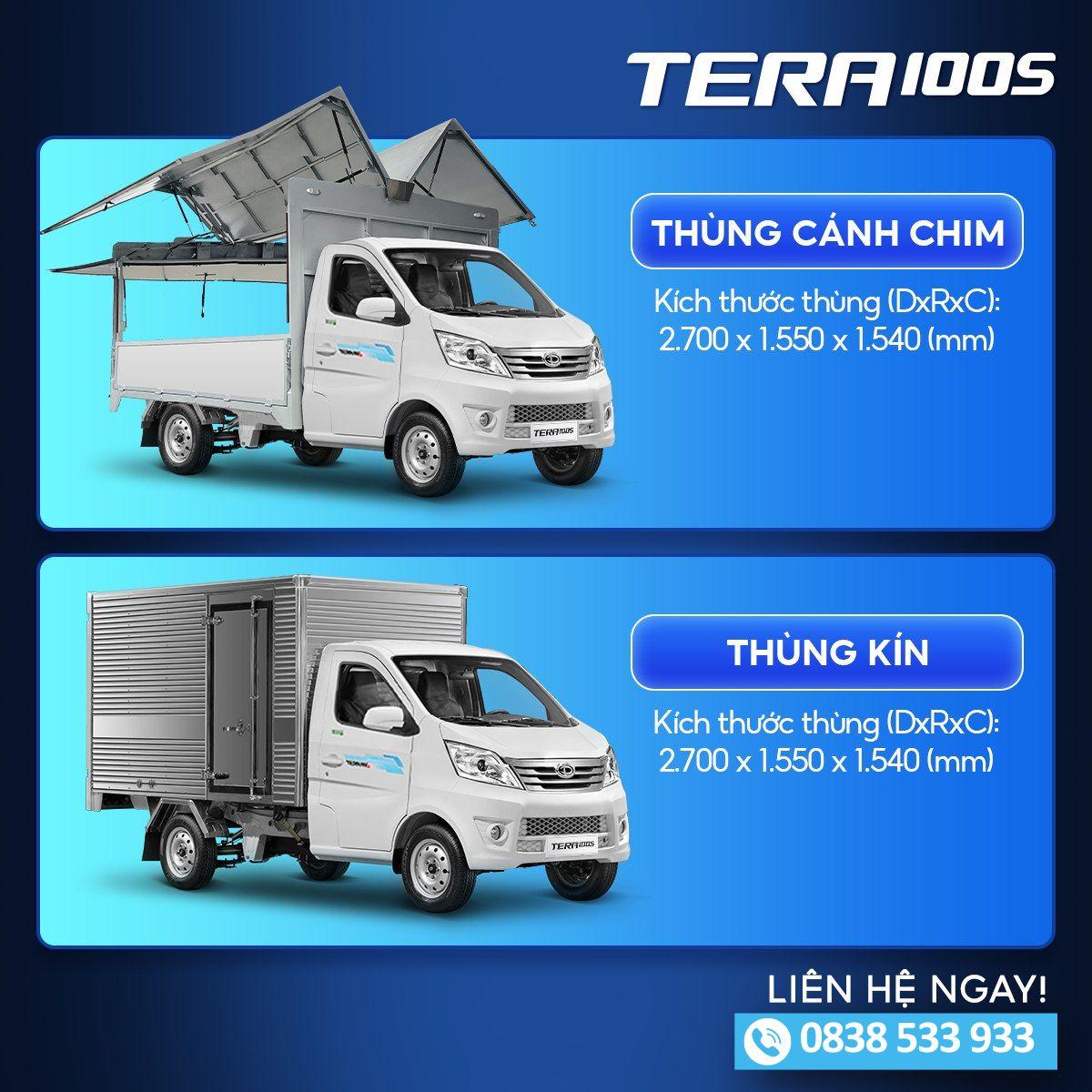 Tera 100S thùng kín – Giải pháp vận chuyển chuyên nghiệp, hiện đại