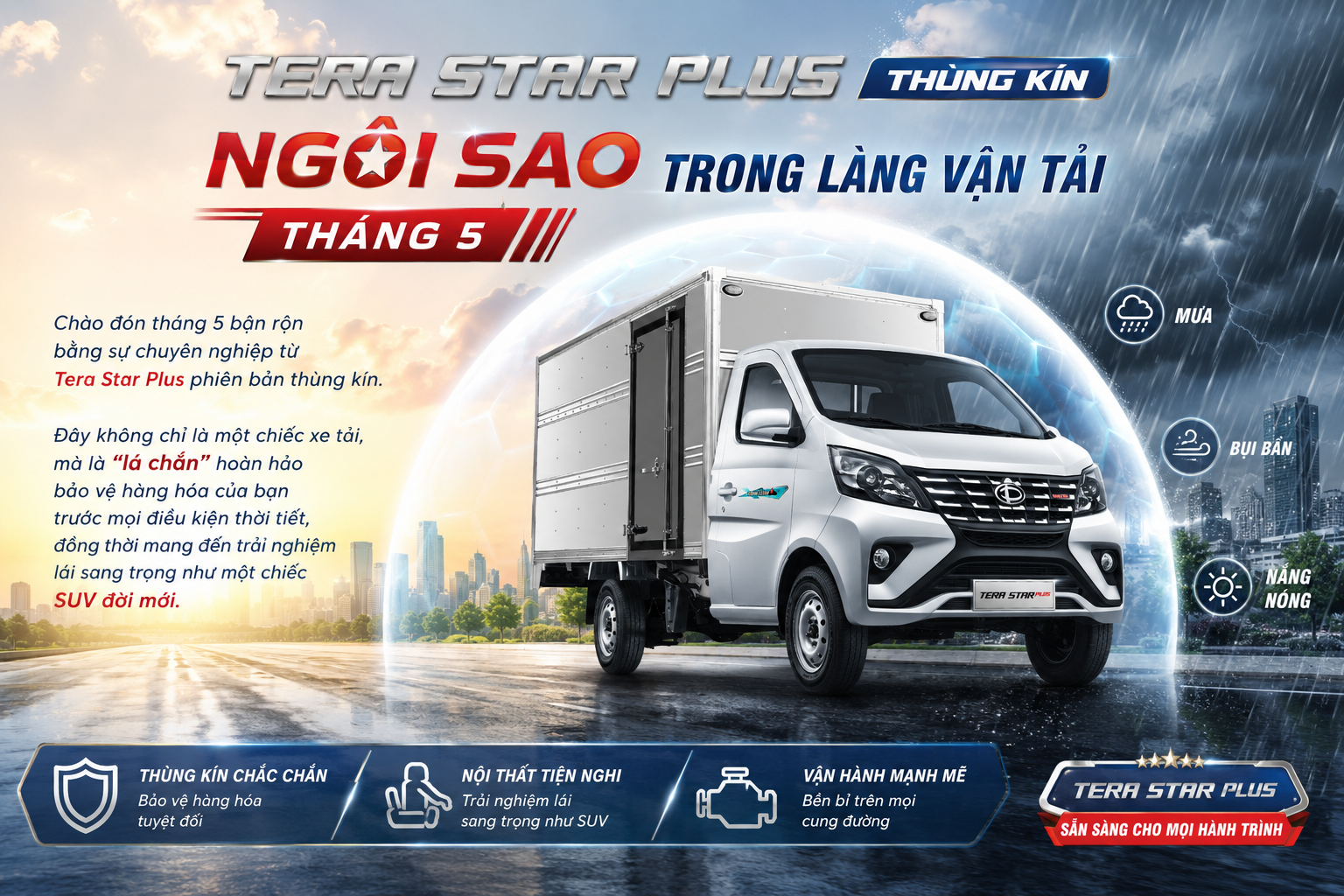 Tera Star Plus Thùng Kín: Ngôi Sao Trong Làng Vận Tải Tháng 5