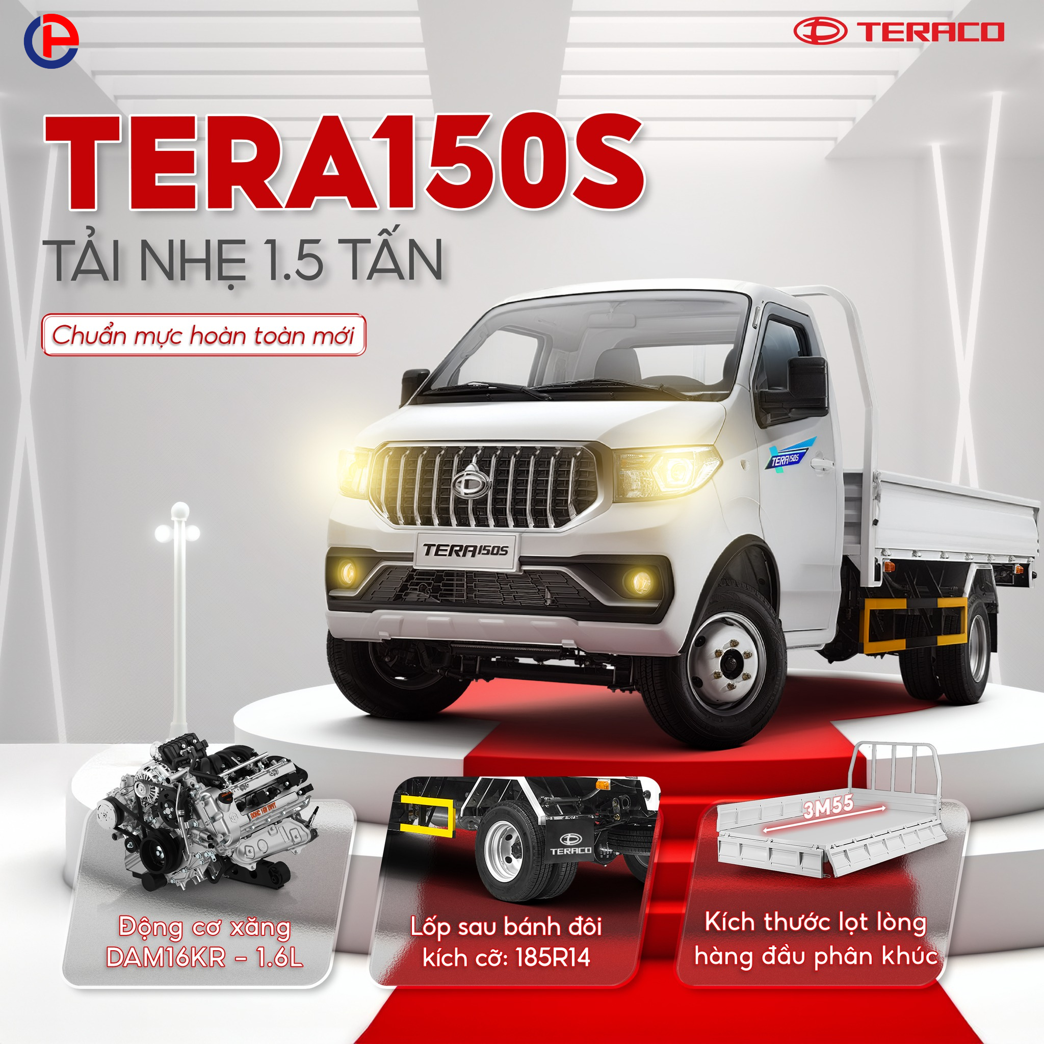 🚛 XE TẢI TERA 150S TẢI TRỌNG 1,5 TẤN – MÁY XĂNG BỀN BỈ, GIẢI PHÁP VẬN CHUYỂN HIỆU QUẢ